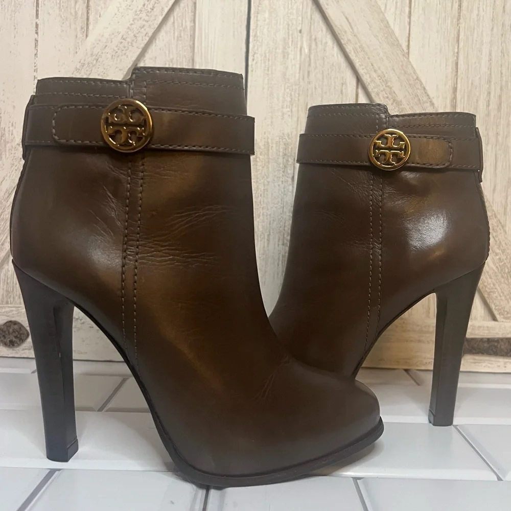 Tory Burch Bristol Chocolate Brown Ankle Booties